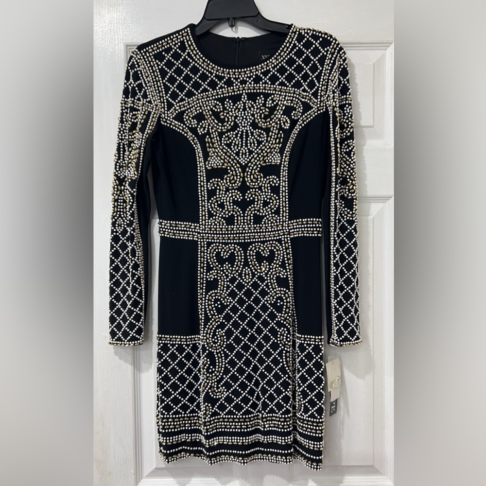 Elegant Black and Silver Embellished Dress